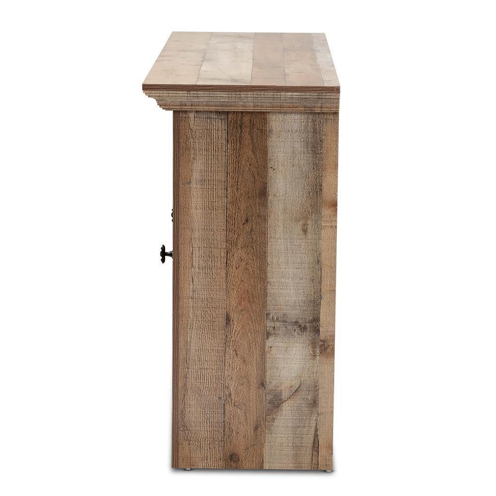 Albert Modern and Contemporary Farmhouse Rustic Finished Wood 2-Door Dining Room Sideboard Buffet FredCo
