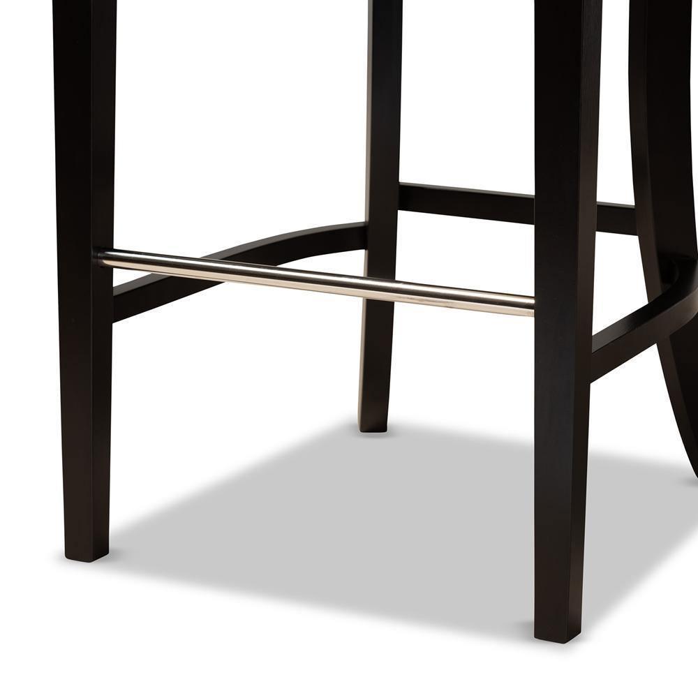 Aldon Modern and Contemporary Grey Fabric Upholstered and Dark Brown Finished Wood 2-Piece Bar Stool Set FredCo