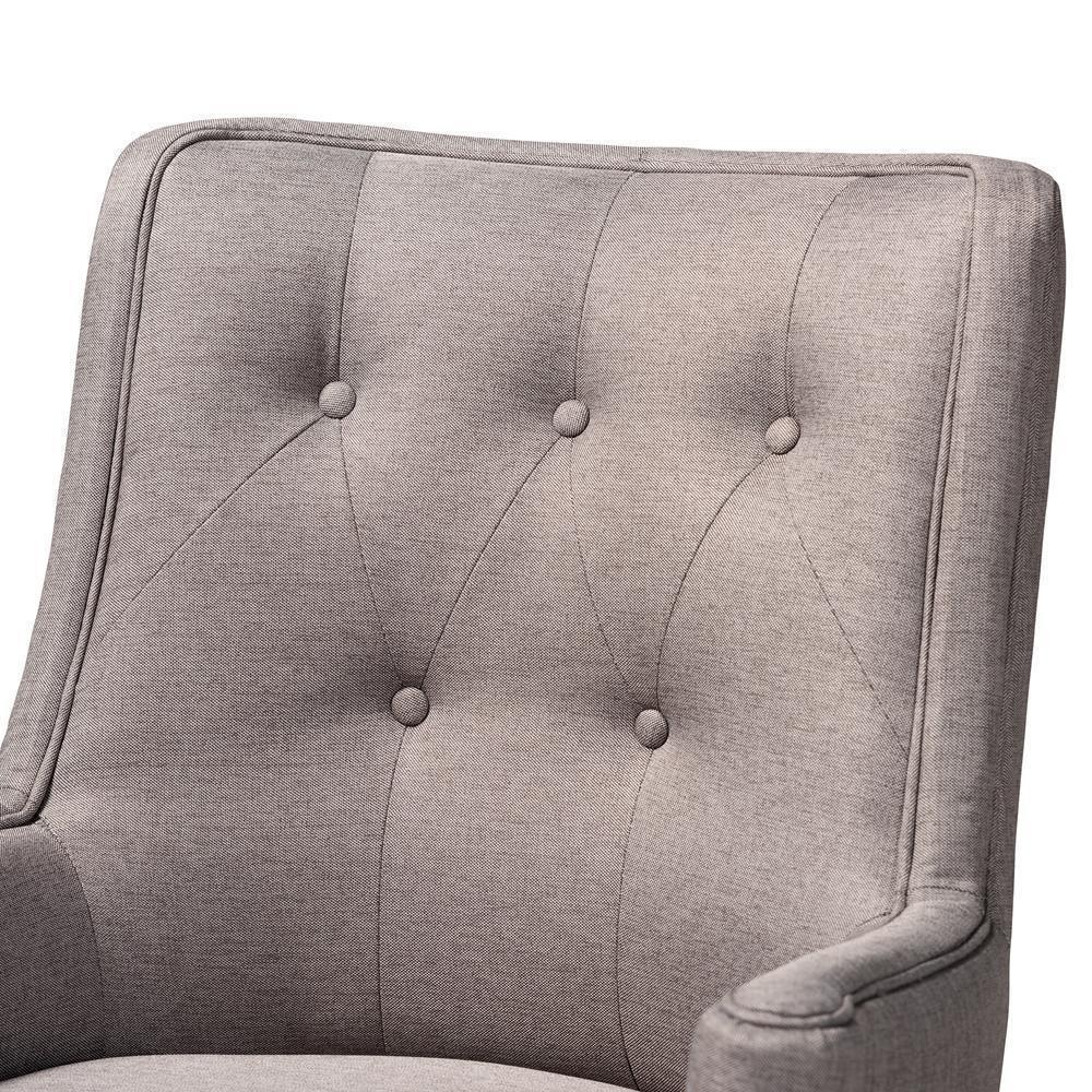 Aldon Modern and Contemporary Grey Fabric Upholstered and Dark Brown Finished Wood 2-Piece Bar Stool Set FredCo