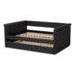Alena Modern and Contemporary Dark Grey Fabric Upholstered Queen Size Daybed with Trundle FredCo