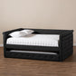 Alena Modern and Contemporary Dark Grey Fabric Upholstered Queen Size Daybed with Trundle FredCo