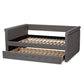 Alena Modern and Contemporary Grey Fabric Upholstered Full Size Daybed with Trundle FredCo