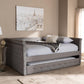 Alena Modern and Contemporary Grey Fabric Upholstered Full Size Daybed with Trundle FredCo