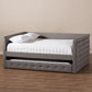 Alena Modern and Contemporary Grey Fabric Upholstered Full Size Daybed with Trundle FredCo