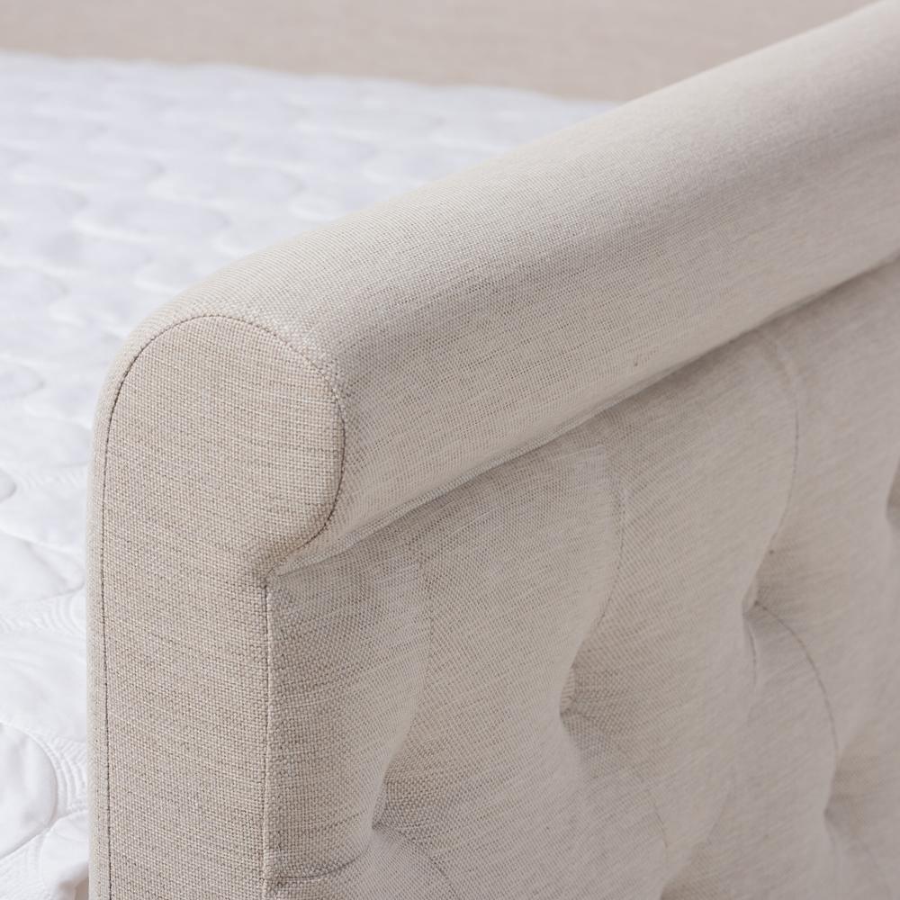 Alena Modern and Contemporary Light Beige Fabric Upholstered Full Size Daybed with Trundle FredCo