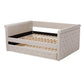 Alena Modern and Contemporary Light Beige Fabric Upholstered Full Size Daybed with Trundle FredCo