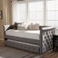 Alena Modern and Contemporary Light Grey Fabric Daybed with Trundle FredCo