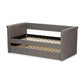 Alena Modern and Contemporary Light Grey Fabric Daybed with Trundle FredCo
