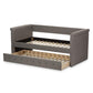 Alena Modern and Contemporary Light Grey Fabric Daybed with Trundle FredCo