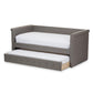 Alena Modern and Contemporary Light Grey Fabric Daybed with Trundle FredCo