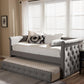 Alena Modern and Contemporary Light Grey Fabric Daybed with Trundle FredCo