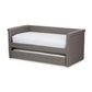 Alena Modern and Contemporary Light Grey Fabric Daybed with Trundle FredCo