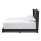 Alesha Modern and Contemporary Charcoal Grey Fabric Upholstered Queen Size Bed FredCo