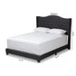 Alesha Modern and Contemporary Charcoal Grey Fabric Upholstered Queen Size Bed FredCo