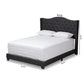 Alesha Modern and Contemporary Charcoal Grey Fabric Upholstered Queen Size Bed FredCo