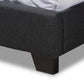 Alesha Modern and Contemporary Charcoal Grey Fabric Upholstered Queen Size Bed FredCo