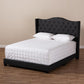 Alesha Modern and Contemporary Charcoal Grey Fabric Upholstered Queen Size Bed FredCo