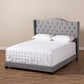 Alesha Modern and Contemporary Grey Fabric Upholstered King Size Bed FredCo