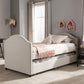 Alessia Modern and Contemporary Beige Fabric Upholstered Daybed with Guest Trundle Bed FredCo