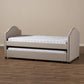 Alessia Modern and Contemporary Beige Fabric Upholstered Daybed with Guest Trundle Bed FredCo