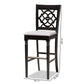 Alexandra Modern and Contemporary Grey Fabric Upholstered and Espresso Brown Finished Wood 2-Piece Bar Stool Set FredCo