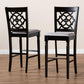 Alexandra Modern and Contemporary Grey Fabric Upholstered and Espresso Brown Finished Wood 2-Piece Bar Stool Set FredCo