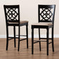 Alexandra Modern and Contemporary Sand Fabric Upholstered and Espresso Brown Finished Wood 2-Piece Bar Stool Set FredCo
