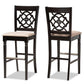 Alexandra Modern and Contemporary Sand Fabric Upholstered and Espresso Brown Finished Wood 2-Piece Bar Stool Set FredCo