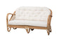 Aliane Modern Bohemian Natural Brown Antique Rattan 4-Piece Living Room Set FredCo