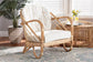 Aliane Modern Bohemian Natural Brown Antique Rattan Armchair FredCo
