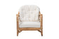 Aliane Modern Bohemian Natural Brown Antique Rattan Armchair FredCo