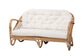 Aliane Modern Bohemian Natural Brown Antique Rattan Loveseat FredCo