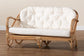 Aliane Modern Bohemian Natural Brown Antique Rattan Loveseat FredCo