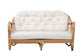 Aliane Modern Bohemian Natural Brown Antique Rattan Loveseat FredCo