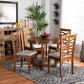 Alicia Modern and Contemporary Grey Fabric Upholstered and Walnut Brown Finished Wood 5-Piece Dining Set FredCo