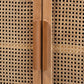 Alina Mid-Century Modern Medium Oak Finished Wood and Rattan 2-Door Accent Storage Cabinet FredCo