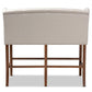 Alira Modern and Contemporary Beige Fabric Upholstered Walnut Finished Wood Button Tufted Bar Stool Bench FredCo