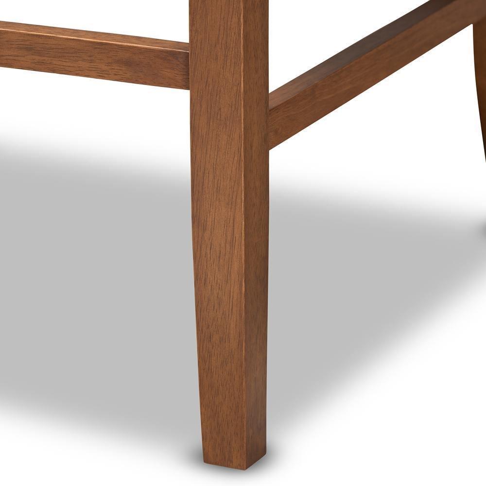 Alira Modern and Contemporary Grey Fabric Upholstered Walnut Finished Wood Button Tufted Bar Stool Bench FredCo