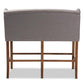 Alira Modern and Contemporary Grey Fabric Upholstered Walnut Finished Wood Button Tufted Bar Stool Bench FredCo