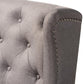 Alira Modern and Contemporary Grey Fabric Upholstered Walnut Finished Wood Button Tufted Bar Stool Bench FredCo