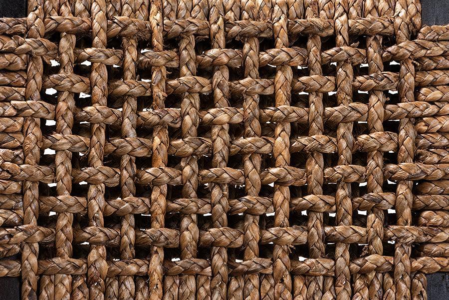 Alise Modern Bohemian Dark Brown Mahogany Wood and Banana Fiber Dining Chair FredCo