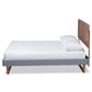 Allegra Mid-Century Modern Dark Grey Fabric Upholstered and Ash Walnut Brown Finished Wood Full Size Platform Bed FredCo
