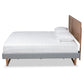 Allegra Mid-Century Modern Dark Grey Fabric Upholstered and Ash Walnut Brown Finished Wood King Size Platform Bed FredCo