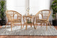 Alleta Modern Bohemian Natural Brown Rattan 3-Piece Living Room Set FredCo