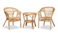 Alleta Modern Bohemian Natural Brown Rattan 3-Piece Living Room Set FredCo