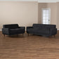 Allister Mid-Century Modern Dark Grey Fabric Upholstered 2-Piece Living Room Set FredCo