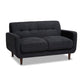 Allister Mid-Century Modern Dark Grey Fabric Upholstered 2-Piece Living Room Set FredCo