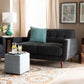 Allister Mid-Century Modern Dark Grey Fabric Upholstered Loveseat FredCo
