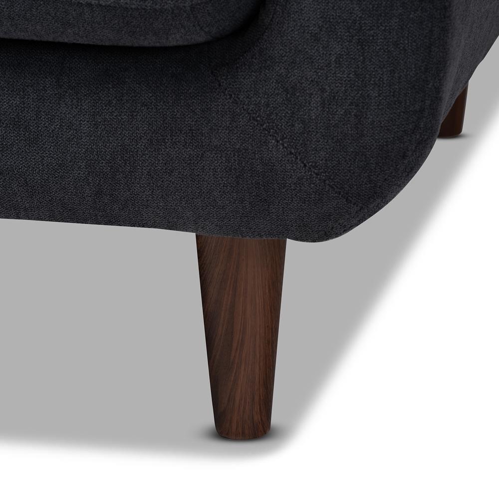 Allister Mid-Century Modern Dark Grey Fabric Upholstered Loveseat FredCo