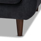 Allister Mid-Century Modern Dark Grey Fabric Upholstered Loveseat FredCo